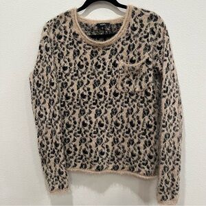 Vtg Xoxo Cheetah Print Fuzzy Sweater Size L Animal Print Soft And Comfy Fall